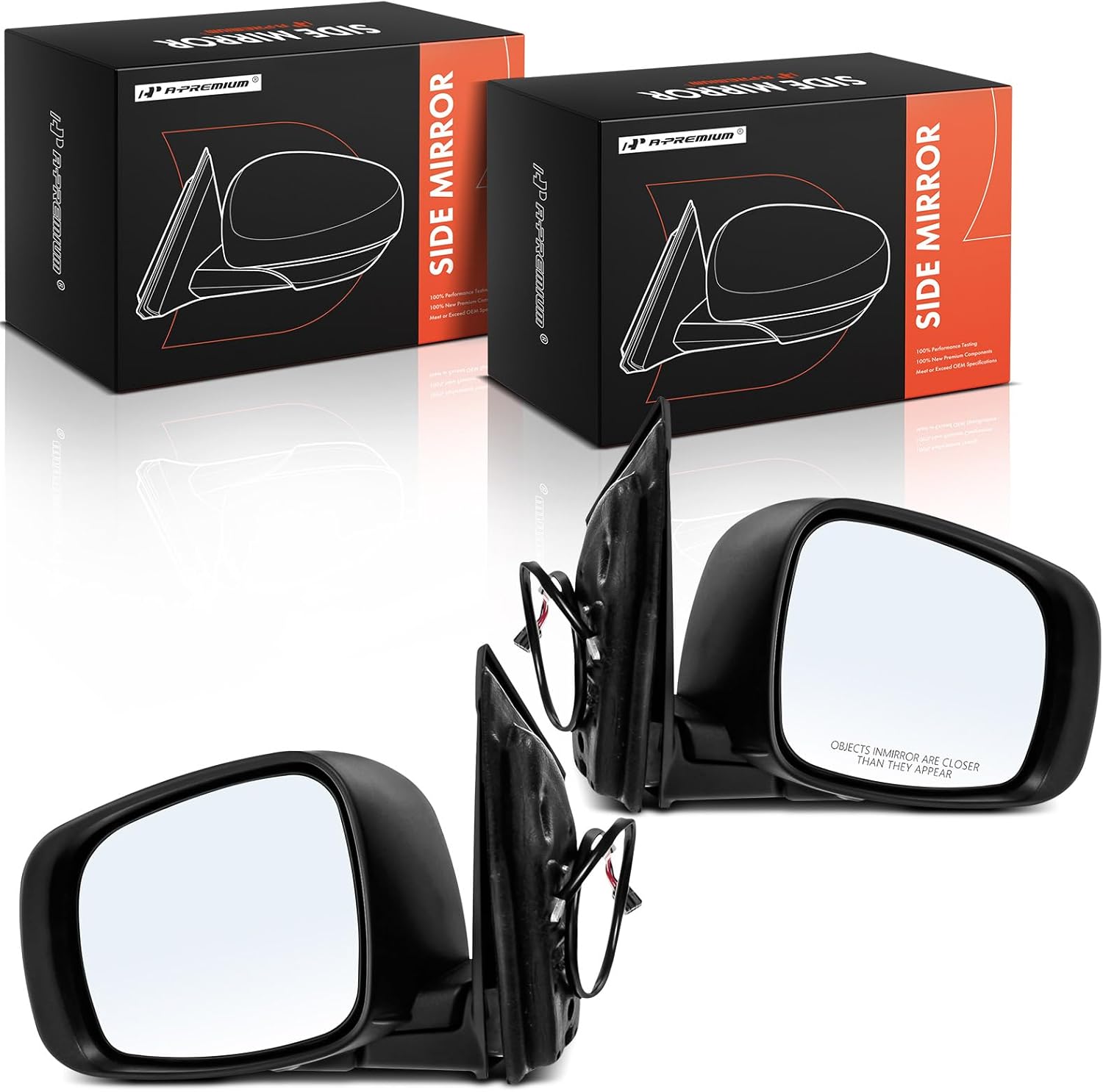 Heated Passenger Side Mirror Glass For Dodge Grand Caravan 2008-2019 – Clip-On, White, Manual Fold