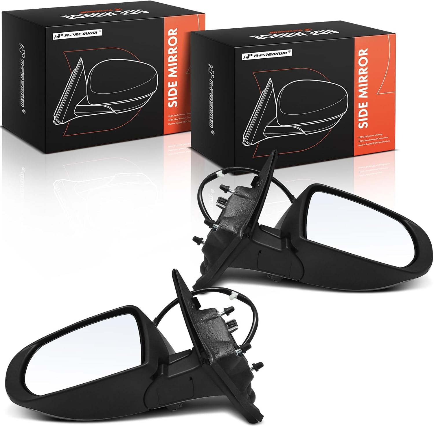A-Premium Driver Side Power Door Mirror For 2017-2022 Jeep Compass - Heated, Manual Folding, Black With Turn Signal & Blind Spot