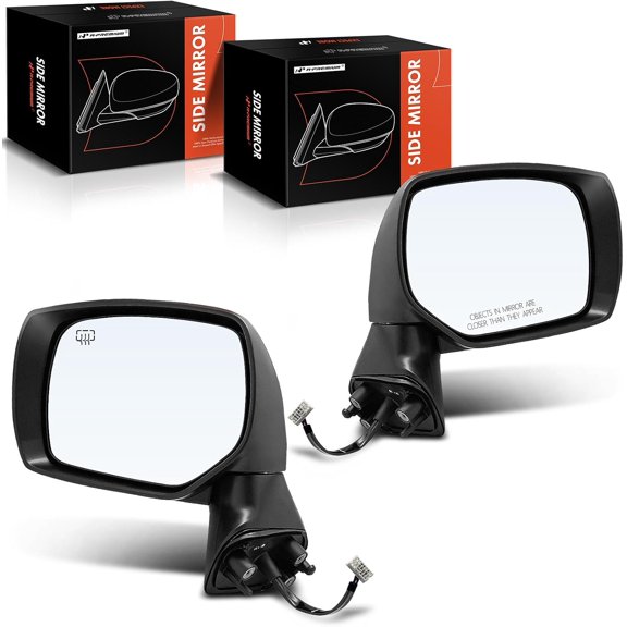 A-Premium Pair (2) Driver and Passenger Side Power Door Mirror - Compatible with Subaru Forester 2013-2018 - Heated Manual Folding Textured Black Outside Rear View Mirror