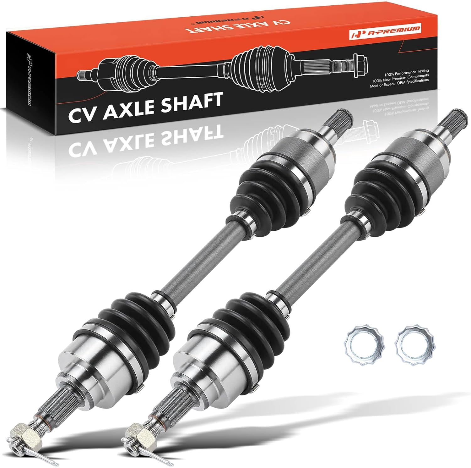 A-Premium Pair (2) Front CV Axle Shaft Assembly Compatible with Honda Rancher 350 2000-2005 Rancher 400 2004-2007 Rancher 420 2007-2013, 4x4 Models, Driver and Passenger Side, Replace# 42220HM7830
