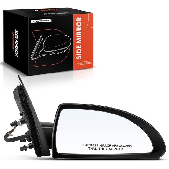 A-Premium Passenger Side Power Door Mirror - Compatible with Chevrolet Impala 2006-2013, Impala Limited 2014-2016 - Heated Non-Folding Black Outside Rear View Mirror - Replace# 20759198