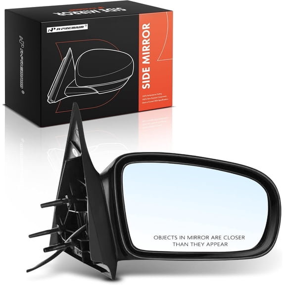 A-Premium Passenger Side Power Door Mirror - Compatible with Chevrolet Malibu 1997-2003, Classic 2004-2005 & Oldsmobile Cutlass 1997-1999 - Non-Heated Manual-Folding Black Outside Rear View Mirror