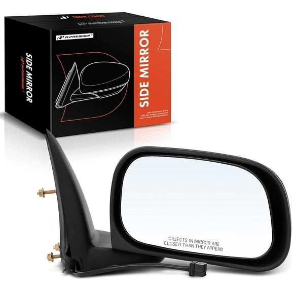 A-Premium Passenger Side Power Door Mirror - Compatible with Dodge Dakota 2005-2010 & Mitsubishi Raider 2006-2009 & Ram Dakota 2011 - Heated Manual Folding Black Outside Rear View Mirror
