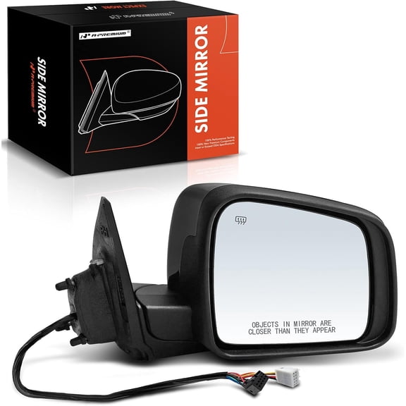 A-Premium Passenger Side Power Door Mirror - Compatible with Dodge Durango 2011-2018 - Heated Manual Folding Black Outside Rear View Mirror w/Turn Signal - Replace# 5SH44TZZAF