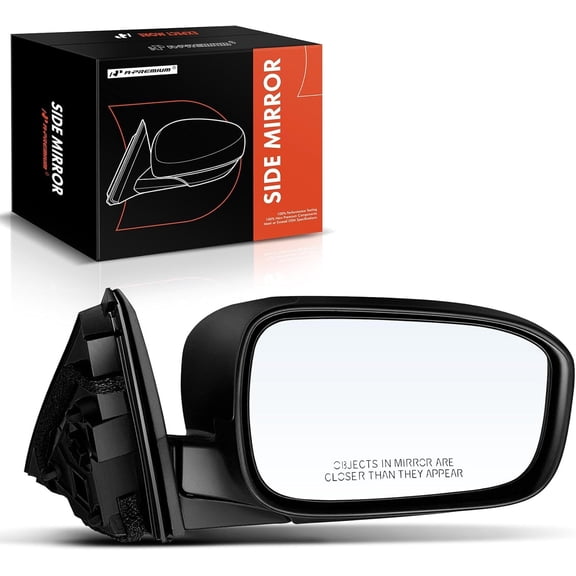 A-Premium Passenger Side Power Door Mirror - Compatible with Honda Accord 2003 2004 2005 2006 2007 - Heated Manual Folding Smooth Black Outside Rear View Mirror - Replace# 76200-SDA-A13