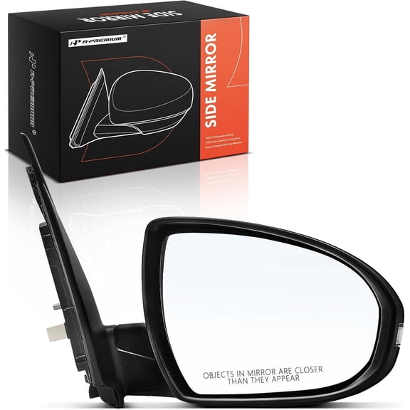 A-Premium Passenger Side Power Door Mirror - Compatible with Hyundai Tucson 2016 2017 2018 - Heated Manual Folding Black Outside Rear View Mirror w/Turn Signal - Replace# 87620D3420