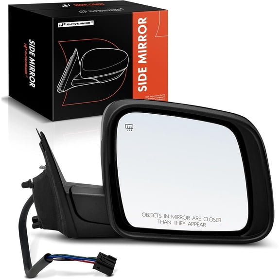 A-Premium Passenger Side Power Door Mirror - Compatible with Jeep WK2 Series Grand Cherokee 2011-2018 - Heated Manual Folding Black Outside Rear View Mirror - Replace# 5SG18AXRAF