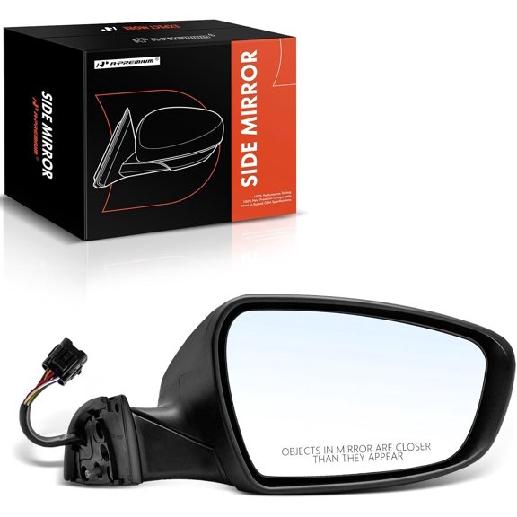 A-Premium Passenger Side Power Door Mirror - Compatible with Kia Forte Forte5 2014-2016 - Heated Power Folding Black Outside Rear View Mirror w/Turn Signal Puddle Light - Replace# 87620A7280