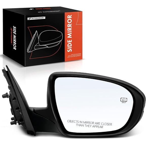 A-Premium Passenger Side Power Door Mirror - Compatible with Kia Optima 2014-2015 - Heated Manual Folding Black Outside Rear View Mirror w/Turn Signal - Replace# 876204C500
