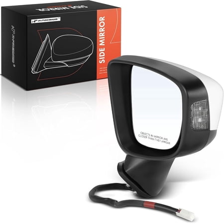 A-Premium Passenger Side Power Door Mirror Compatible with Mazda 6 2014-2017 - Heated Manual Folding with Turn Signal Indicator White Outside Rear View Mirror - Replace# GHP9691N1A51