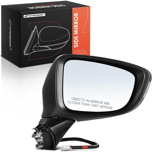 A-Premium Passenger Side Power Door Mirror Compatible with Mazda 6 Grand Touring 2014-2017 - Heated,Manual Folding, Black - Outside Rear View Mirror with Turn Signal Indicator - Replace# GHP9691N1A51