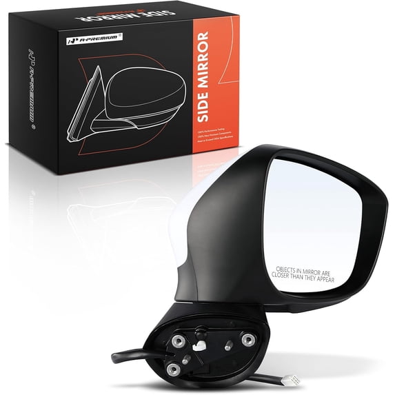 A-Premium Passenger Side Power Door Mirror Compatible with Mazda CX-5 2015-2016 - Heated Manual Folding w/Turn Signal White Outside Rear View Mirror - Replace# MA1321208