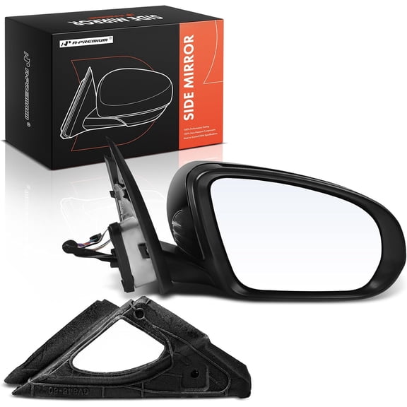 A-Premium Passenger Side Power Door Mirror - Compatible with Mercedes-Benz C300, C43 AMG, C63 AMG - Heated Power Folding Black and Chrome Outside Rear View Mirror w/Turn Signal Blind Spot Detection