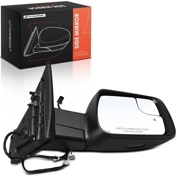 A-Premium Passenger Side Power Door Mirror - Compatible with Ram 1500 2019 2020 2021 2022 - Heated Power Folding Black Outside Rear View Mirror w/Turn Signal Puddle Light and Blind Spot Detection
