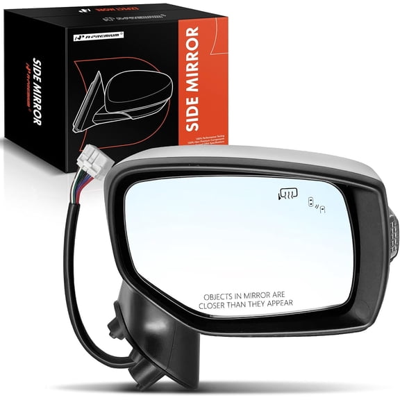 A-Premium Passenger Side Power Door Mirror - Compatible with Subaru Outback Legacy 2015-2017 - Heated Power Folding Chrome Outside Rear View Mirror w/Turn Signal and Blind Spot Detection