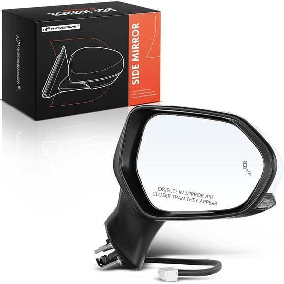 A-Premium Passenger Side Power Door Mirror Compatible with Toyota Camry 2018-2024 - Heated Manual Folding White and Bland Spot Detection Outside Rear View Mirror