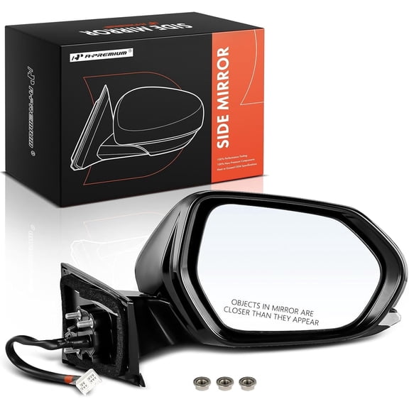 A-Premium Passenger Side Power Door Mirror - Compatible with Toyota Prius 2016-2022 Prius AWD-e 2019-2022 Prius Prime - Heated Manual Folding Black Outside Rear View Mirror with Blind Spot Detection