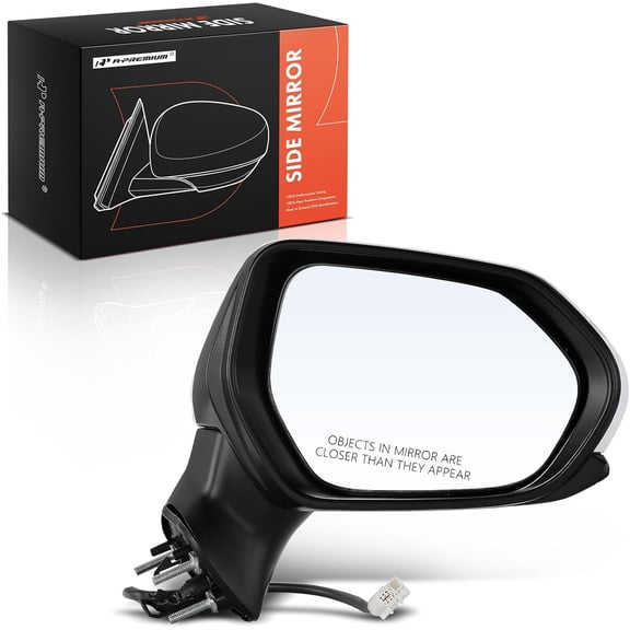 A-Premium Passenger Side Power Door Mirror Compatible with Toyota Camry 2018 2019 2020 2021 2022 - Manual Folding White Outside Rear View Mirror