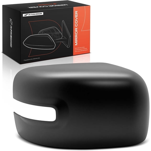 A-Premium Passenger Side Rearview Mirror Cover Cap - Compatible with Jeep BU Series Renegade 2015 2016 2017 2018 - Primed Black, with Turn Signal Hole