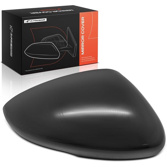 A-Premium Passenger Side Rearview Mirror Cover Cap - Compatible with Honda Accord 2018-2024 - Smooth Black, with Turn Signal Hole