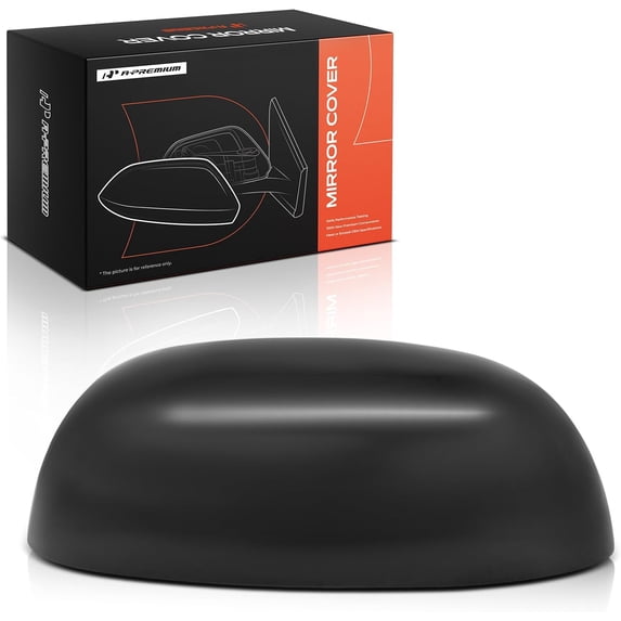 A-Premium Passenger Side Rearview Mirror Cover Cap - Compatible with Kia Soul 2014-2019 - Smooth Black, Without Turn Signal Hole