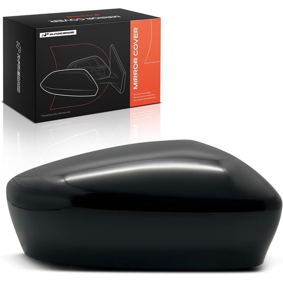 A-Premium Passenger Side Rearview Mirror Cover Cap - Compatible with Mazda 3 2014 2015 2016 2017 2018 Sedan - Smooth Black, Built in Japan