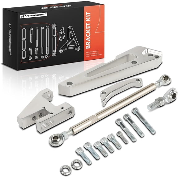 A-Premium Polished Aluminum Alternator Bracket Kit Compatible with Chevy Big Block, with Short Water Pump