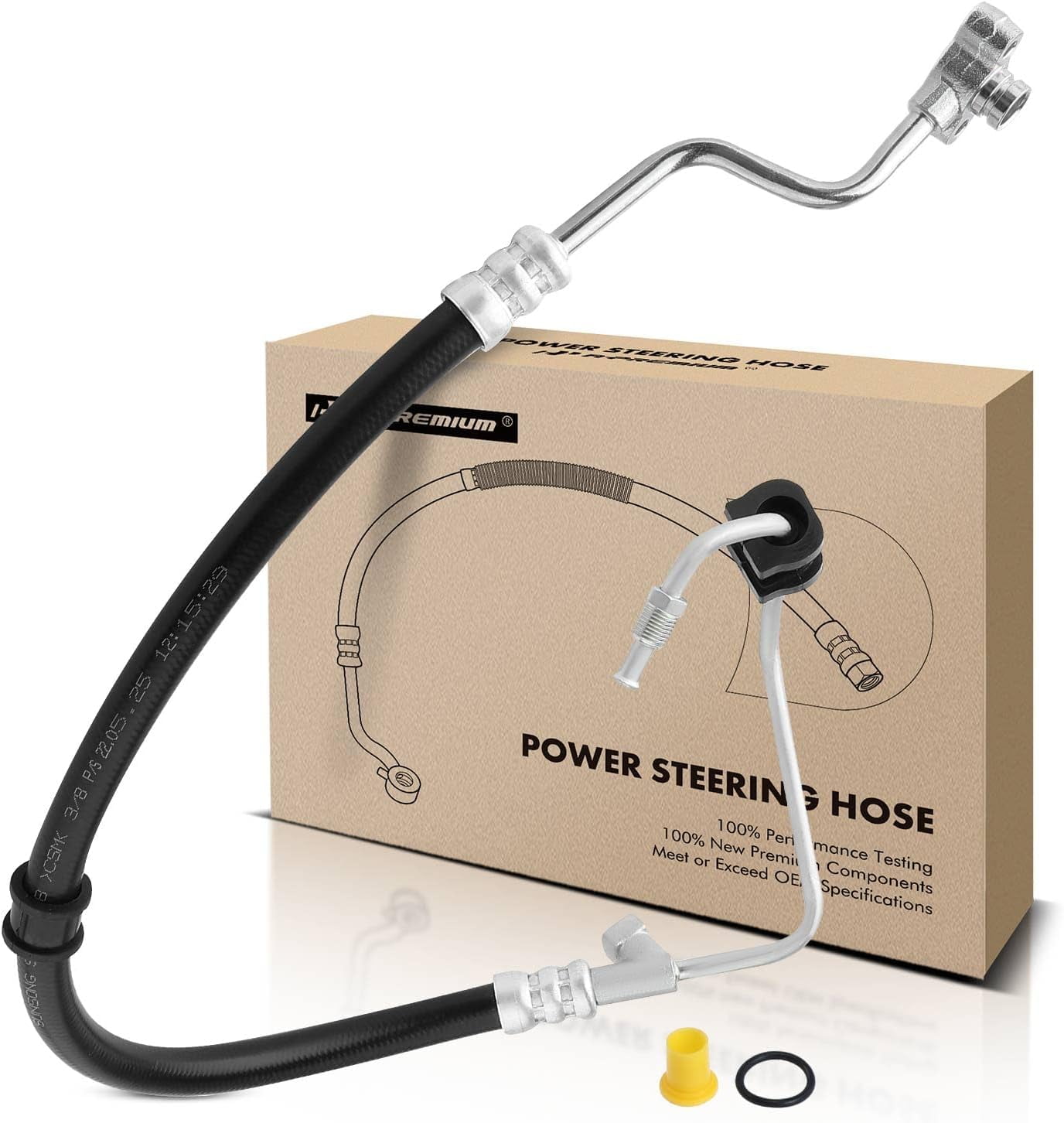A-Premium Power Steering Pressure Hose Line Assembly Compatible with Honda Civic 1996-2000 & Acura EL 1997-2000, 1.6L SOHC, with O-ring, Pump to Gear/Rack Pinion
