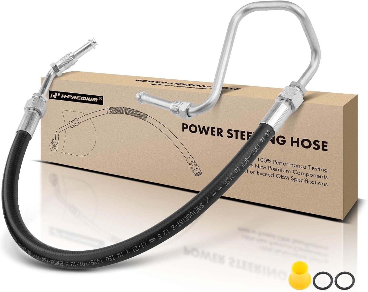 A-Premium Power Steering Pressure Hose Line Assembly Compatible with Jeep Grand Cherokee 2005-2010, Commander 2006-2010, 5.7L, with O-ring, To Reservoir