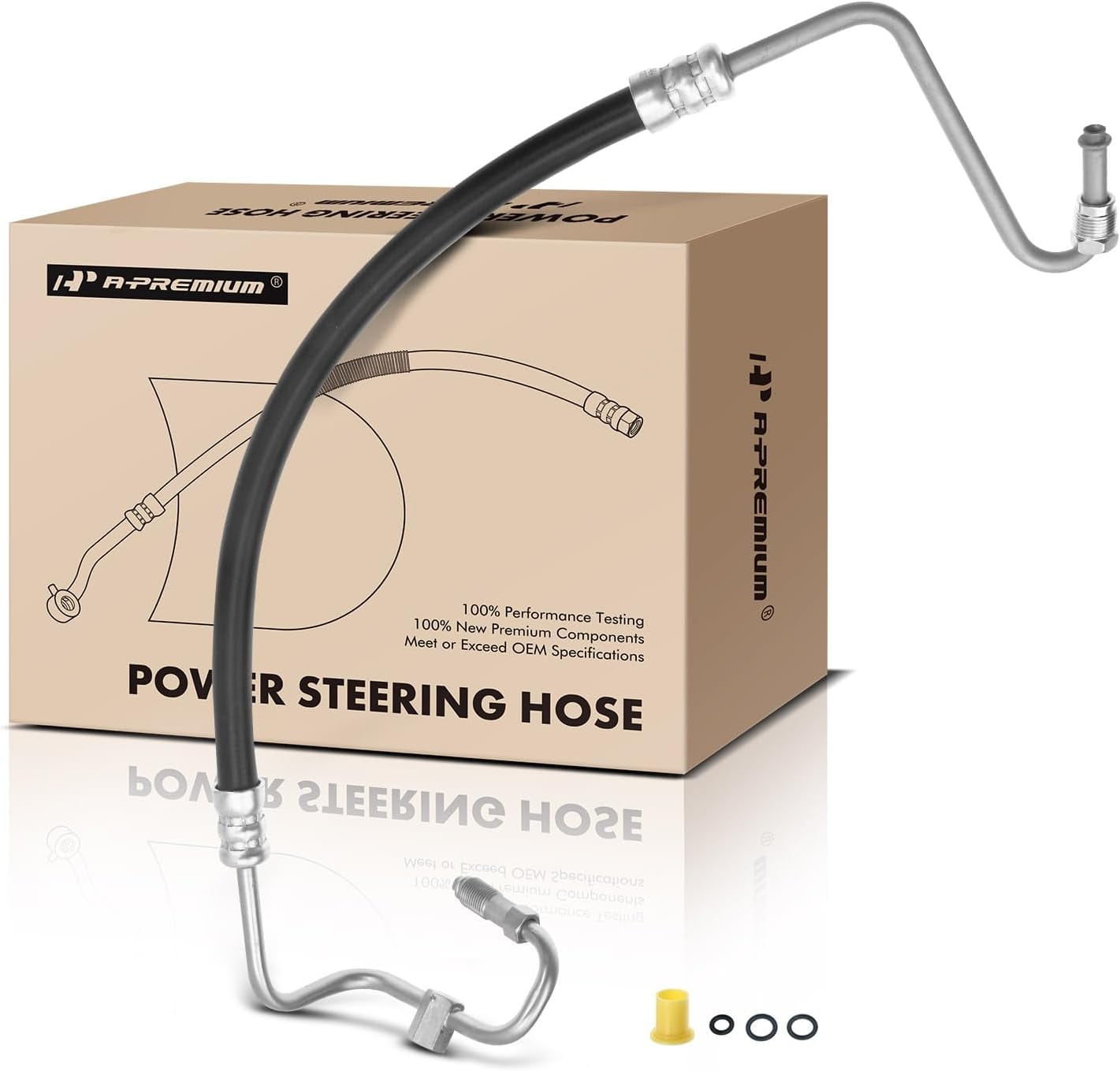 A-Premium Power Steering Pressure Hose Line Assembly Compatible with Jeep Wrangler SE, TJ SE, 1997 1998 1999 2000 2001 2002, 2.5L, with O-ring, Pump to Rack/Gear