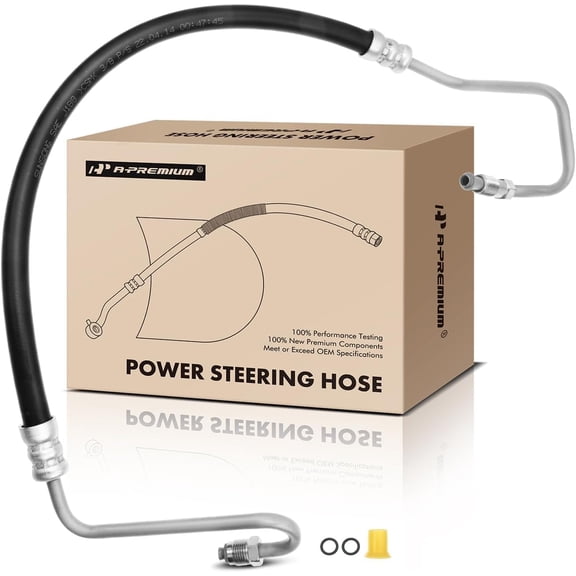 A-Premium Power Steering Pressure Hose Line Assembly Compatible with Jeep Wrangler, TJ 1997 1998 1999 2000 2001 2002, L6 4.0L, with O-ring & Bushing, Pump to Gear/Rack Pinion, Replace 52087902AB
