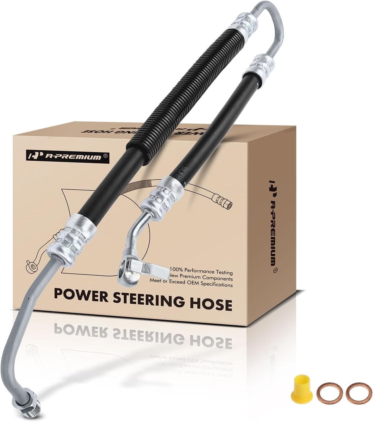 A-Premium Power Steering Pressure Hose Line Assembly Compatible with Toyota Land Cruiser 1993-1997 & Lexus LX450 1996-1997, 4.5L, with Washer, Pump To Rack/Gear