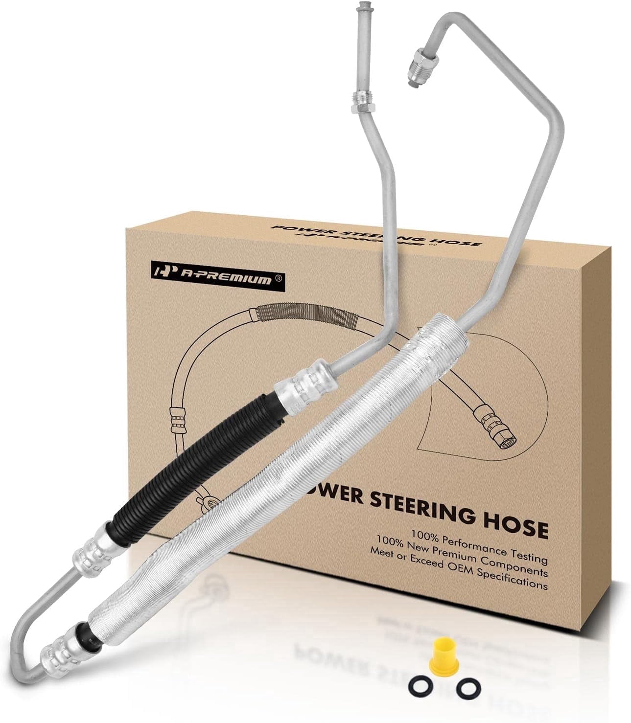 A-Premium Power Steering Pressure Hose Line Assembly Compatible with Chevrolet Corvette 2005-2013, 6.0L 6.2L 7.0L, with O-ring, Pump to Gear/Rack