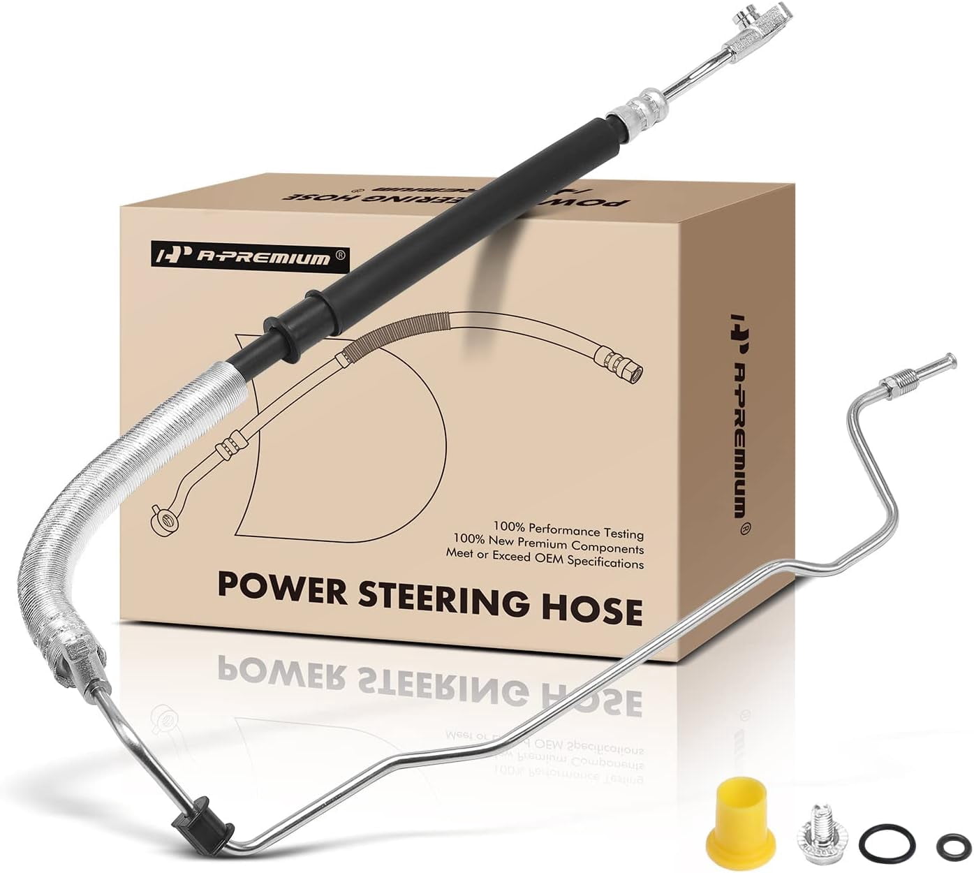 A-Premium Power Steering Pressure Hose Line Assembly Compatible with Honda Accord 2003 2004 2005 2006 2007, 3.0L, Pump To Rack