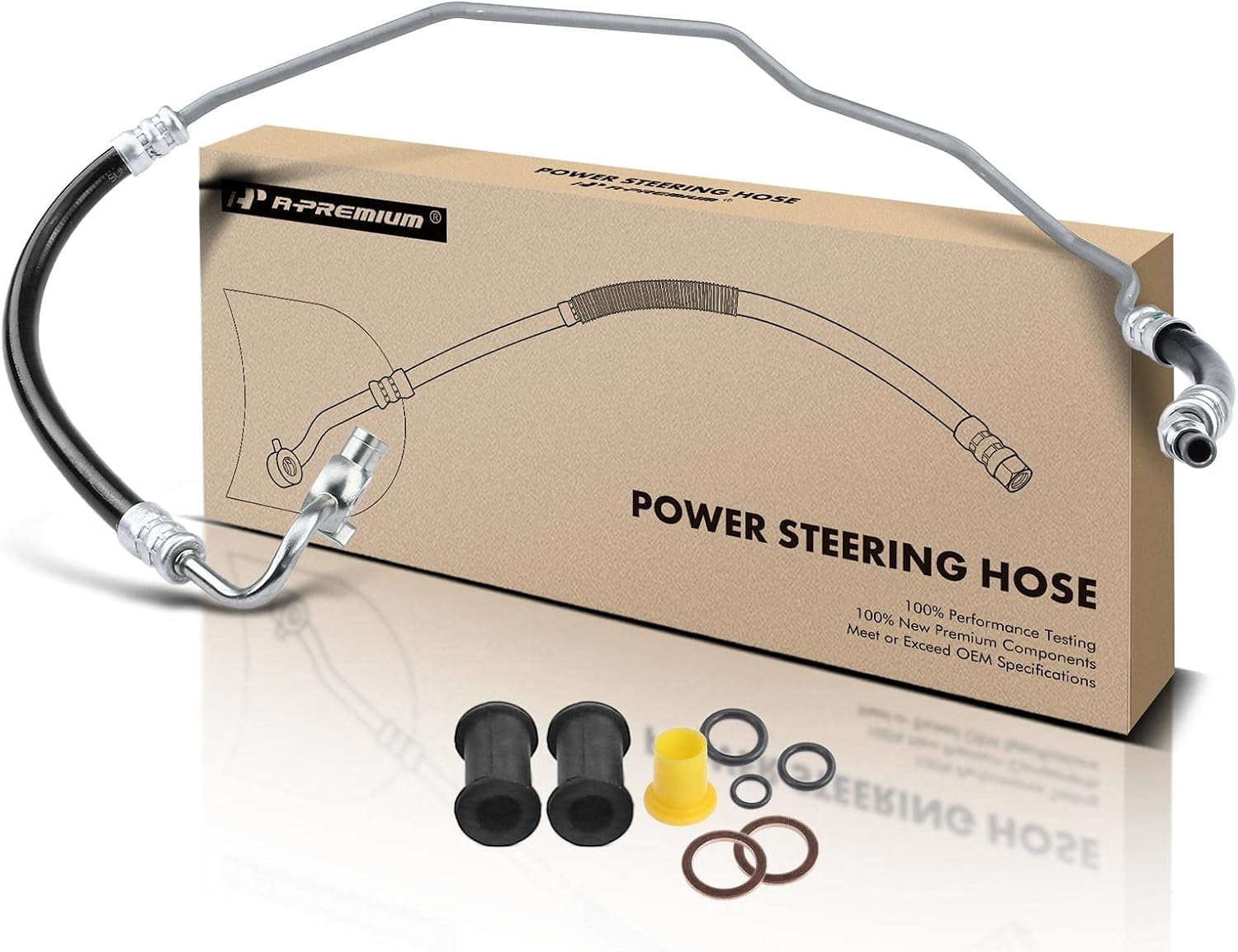 A-Premium Power Steering Pressure Hose Line Assembly Compatible with Toyota Tacoma 1998 1999 2000 2001 2002 2003 2004, 3.4L, 4WD, Pump To Rack/Gear