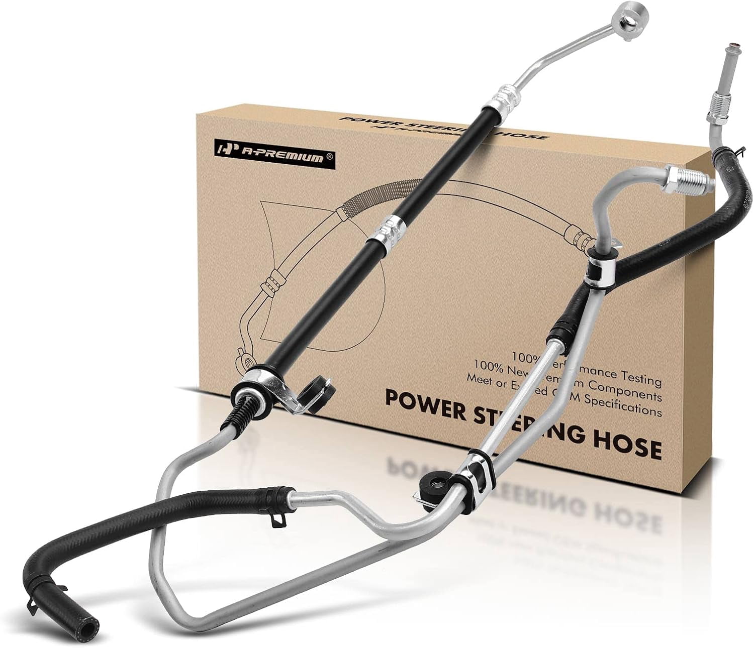A-Premium Power Steering Pressure & Return Hose Line Assembly Compatible with Hyundai Genesis Coupe 2013 2014 2015 2016, 3.8L, Pump to Reservoir