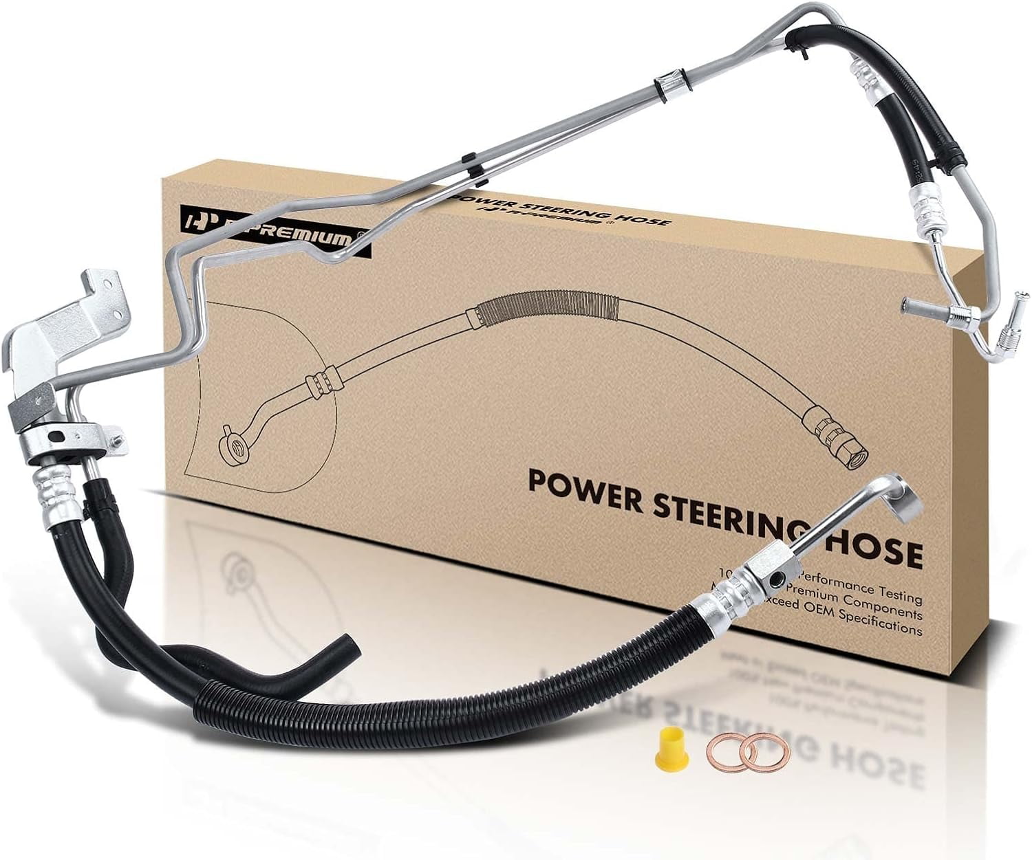A-Premium Power Steering Pressure & Return Hoses Line Assembly Compatible with Nissan Frontier 2001-2004, Xterra 2001-2004, 3.3L, Pump to Rack/Gear to Reservoir/Cooler