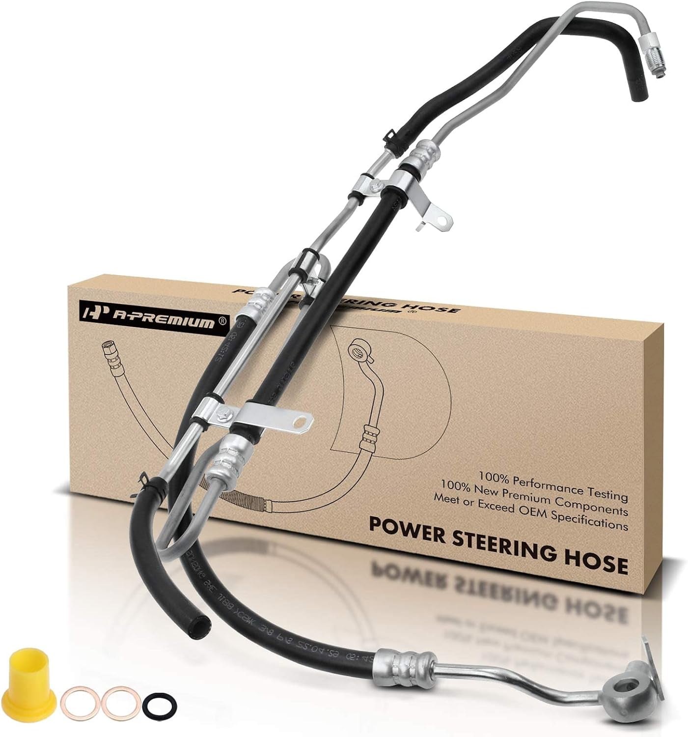 A-Premium Power Steering Pressure & Return Hoses Line Assembly Compatible with Toyota Tundra 2007-2019, 4.6L 5.7L, Rack/Gear's Ports (Inlet and Outlet)