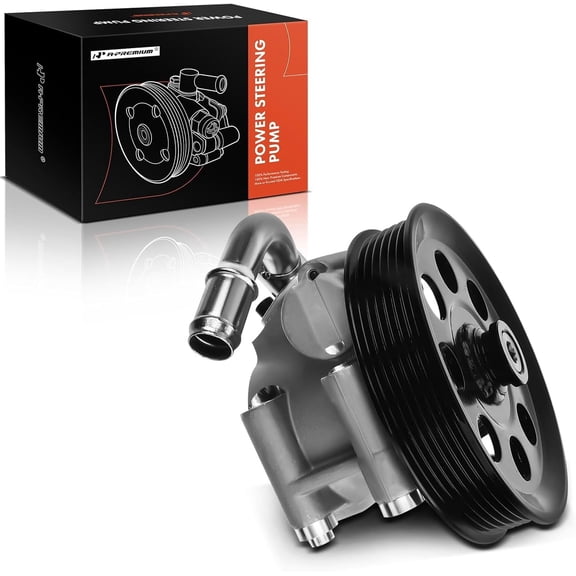 A-Premium Power Steering Pump, with Pulley, Compatible with Ford Expedition 2011-2014, Lincoln Navigator 2011-2014, V8 5.4L, Replace # 20-5204, 96-5204