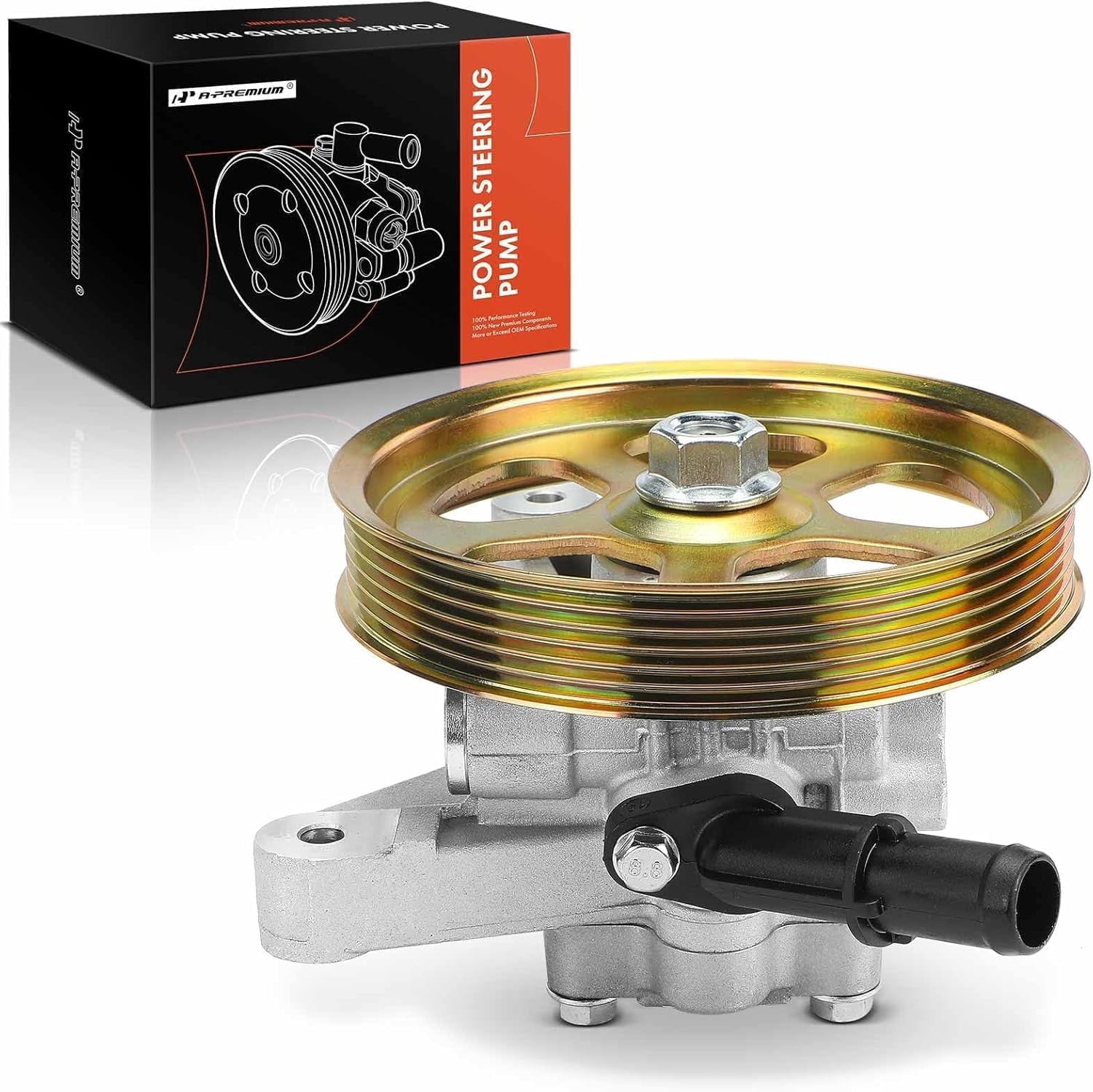 A-Premium Power Steering Pump, with Pulley, Compatible with Honda Accord 2008-2012, Accord Crosstour 2010-2011, Crosstour 2012, Pilot 2009-2011, V6 3.5L, Replace # 56110R70A11, 56110R70A12