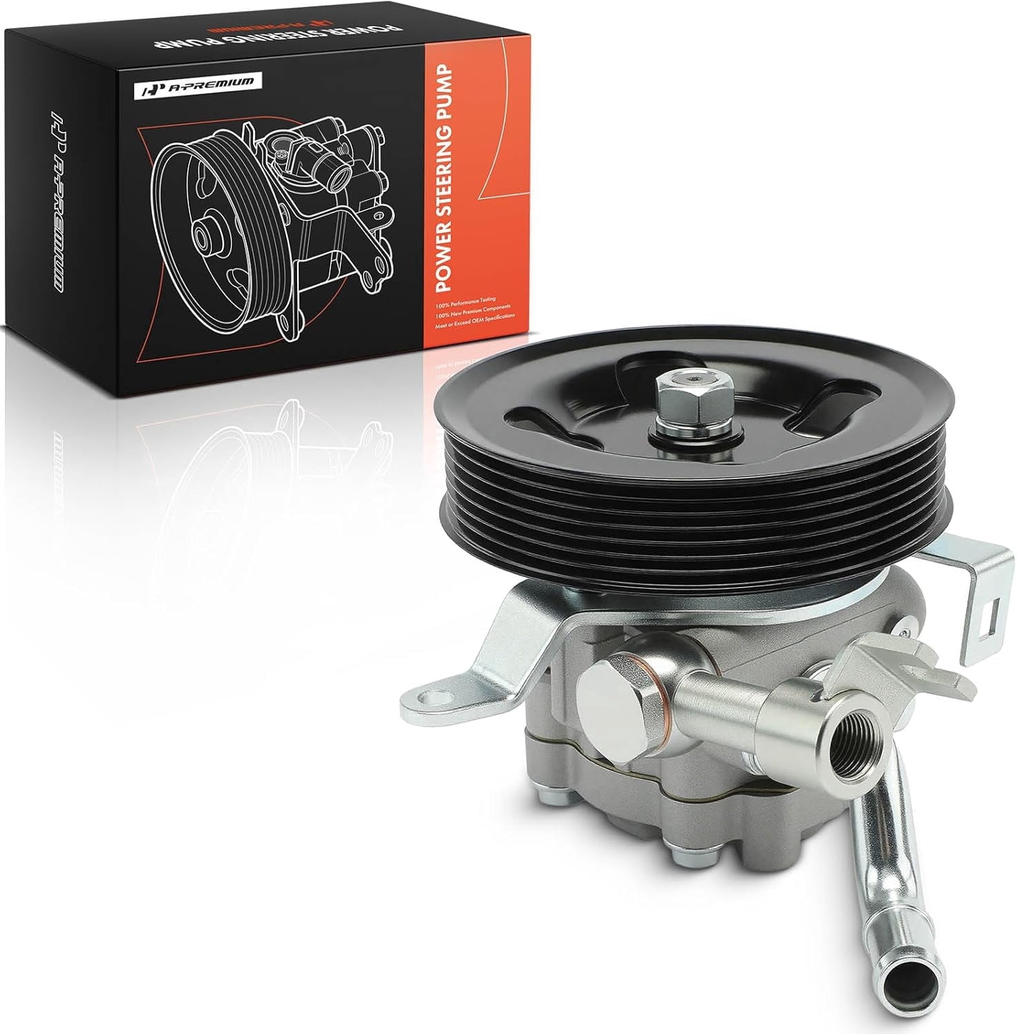 A-Premium Power Steering Pump, with Pulley, Compatible with Nissan Frontier 2005-2019, Pathfinder 2005-2012, Xterra 2005-2015 & Suzuki Equator 2009-2012, 4.0L, Replace# 491109CA0A, 49110EA200