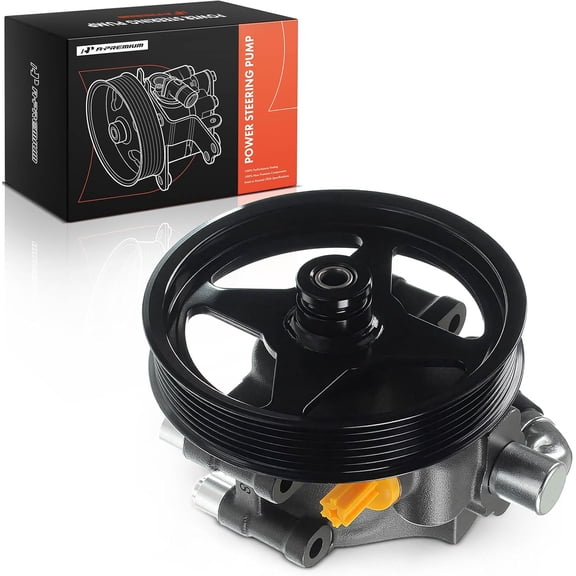 A-Premium Power Steering Pump, with Pulley, Compatible with Ford F-150 F150 2009, Lobo 2009, 4.6L 5.4L, Replace # 9L3Z3A674B