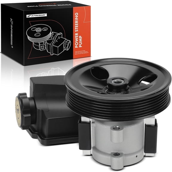 A-Premium Power Steering Pump, with Reservoir & 6-Groove Pulley, Compatible with Jeep TJ Series Wrangler 1997-2003, XJ Series Cherokee 1996-2001, 4.0L