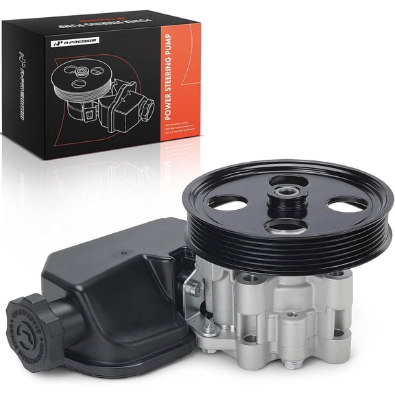 A-Premium Power Steering Pump, with Reservoir & 6-Groove Pulley, Compatible with Jeep WK Series Grand Cherokee 2005-2007 3.7L 4.7L, Grand Cherokee 2006-2010 6.1L, XK Series Commander 2006-2007 3.7L
