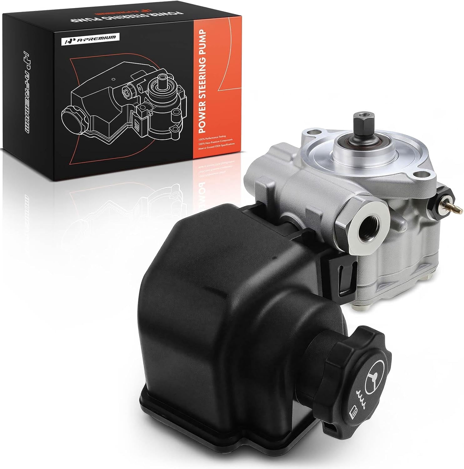 A-Premium Power Steering Pump, with Reservoir, Compatible with Cadillac BLS 2007-2008, Saab 9-3 2003-2011, 9-3X 2010, 2.0L 2.8L, Replace # 21-5392, 12782949