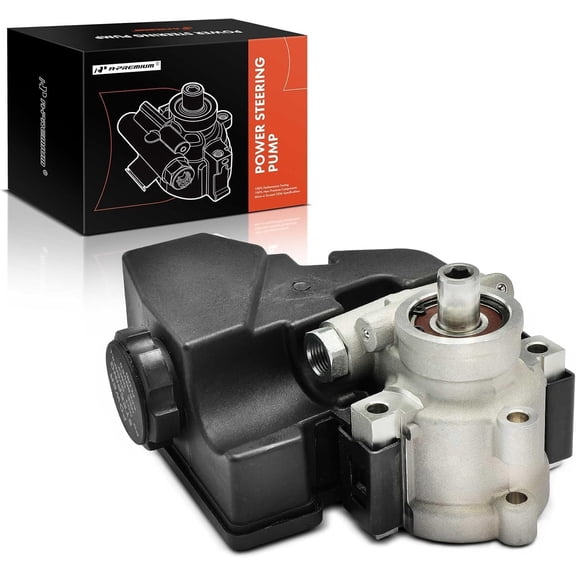 A-Premium Power Steering Pump, with Reservoir, Compatible with Cadillac DeVille 1994-1999, Eldorado 1994-2002, Seville 1994-1997 & Oldsmobile Aurora 1995-1999, 4.0L 4.6L