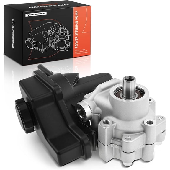 A-Premium Power Steering Pump, with Reservoir, Compatible with Cadillac DeVille 1998-2005, Seville 1998-2004, Oldsmobile Aurora 2001-2003, Pontiac Bonneville 2004-2005, 4.0L 4.6L, Replace # 20-59400