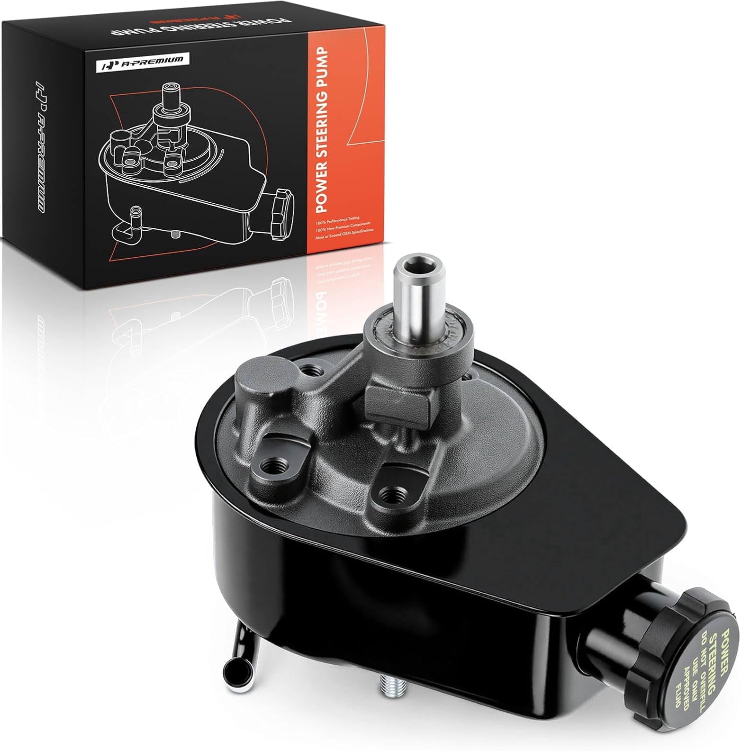 A-Premium Power Steering Pump, with Reservoir, Compatible with Chevy and GMG Truck - 1988-1989 - C1500 C2500 K1500 K2500-4.1L 4.3L 5.0L 5.7L 6.2L Engine