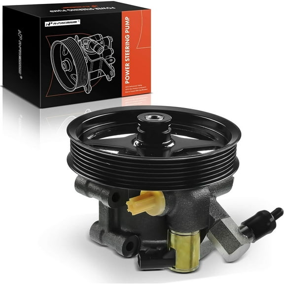 A-Premium Power Steering Pump with Pulley Compatible with Ford Expedition 1997-2001 Grand Marquis Town Car Navigator Grand Marquis V8 4.6L 5.4L