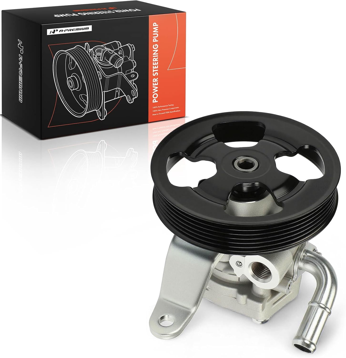 A-Premium Power Steering Pump, with Pulley, Compatible with Infiniti G35 & Nissan 350Z, 2003 2004 2005 2006 2007, 3.5L, Replace# 49110CF40A